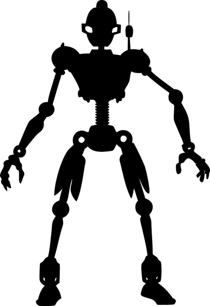 Futuristic Robot Silhouette for SciFi Designs and Illustrations vector