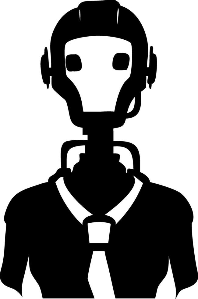 Futuristic Robot Silhouette with Headphones Illustration for Design and Concepts vector