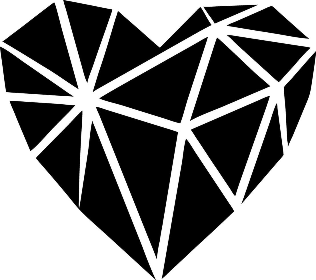 Geometric Heart Shaped Design for Tattoos and Coloring Books vector