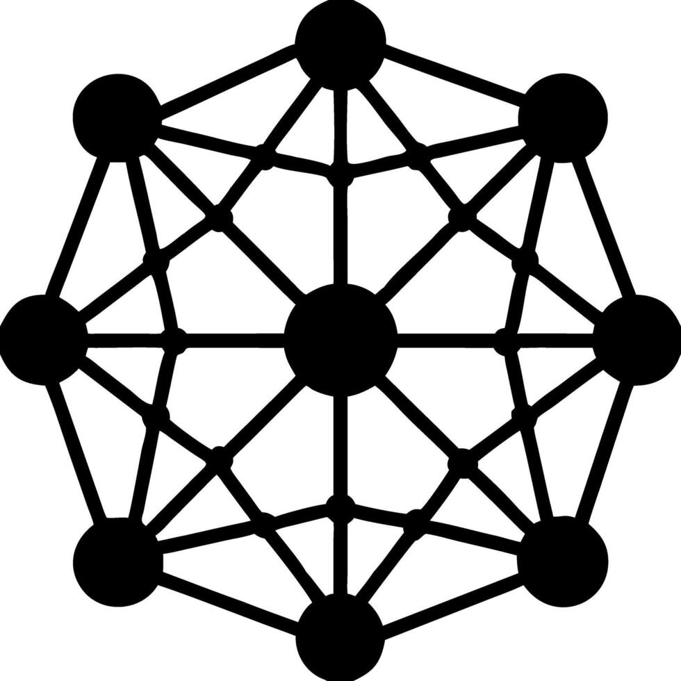 Geometric Network Symbol for Technology and Connectivity Design Use vector