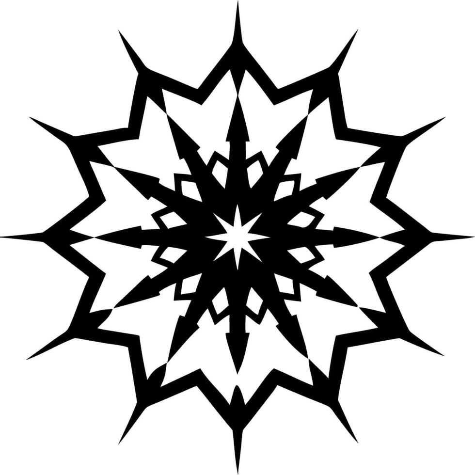 Geometric Starburst Symmetrical Pattern for Artistic Design and Tattoo Inspirations vector