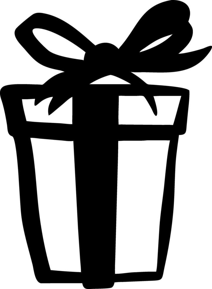 Gift Box Silhouette Illustration for Decorative Design Use vector