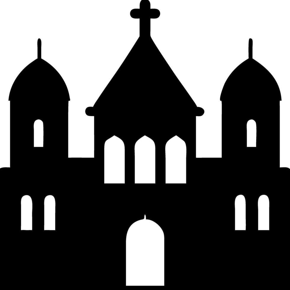 Gothic Cathedral Silhouette Art for Design and Decoration Projects vector
