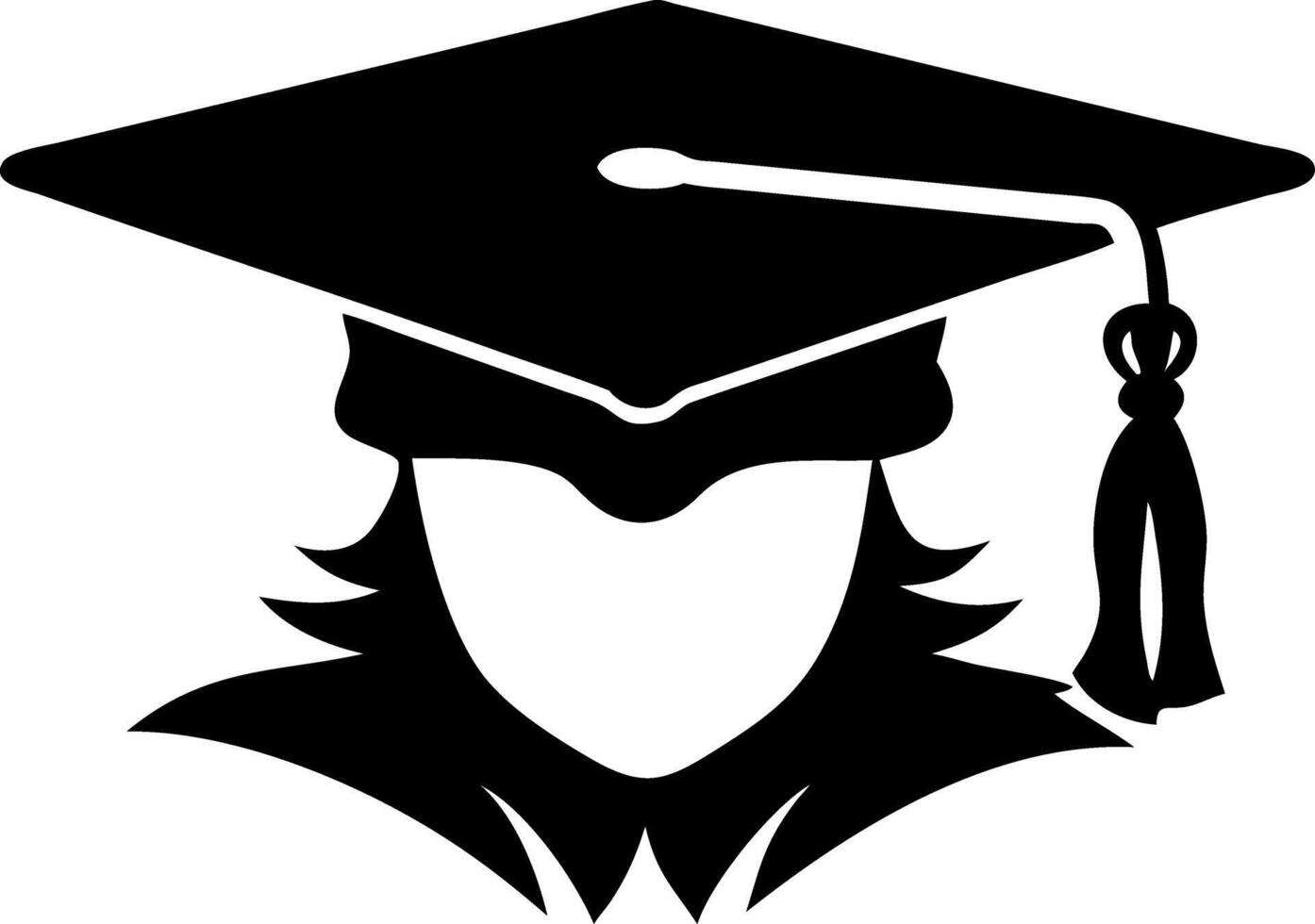 Graduation Cap Silhouette Academic Achievement Illustration for Educational Use vector