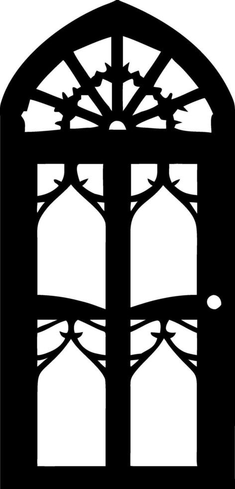 Gothic Decorative Door Design Art for Architectural Projects and Craft Ideas vector