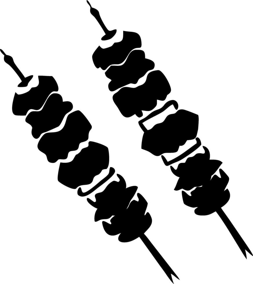 Grilled Kebab Skewers Illustration for Culinary Designs and Restaurant Menus vector