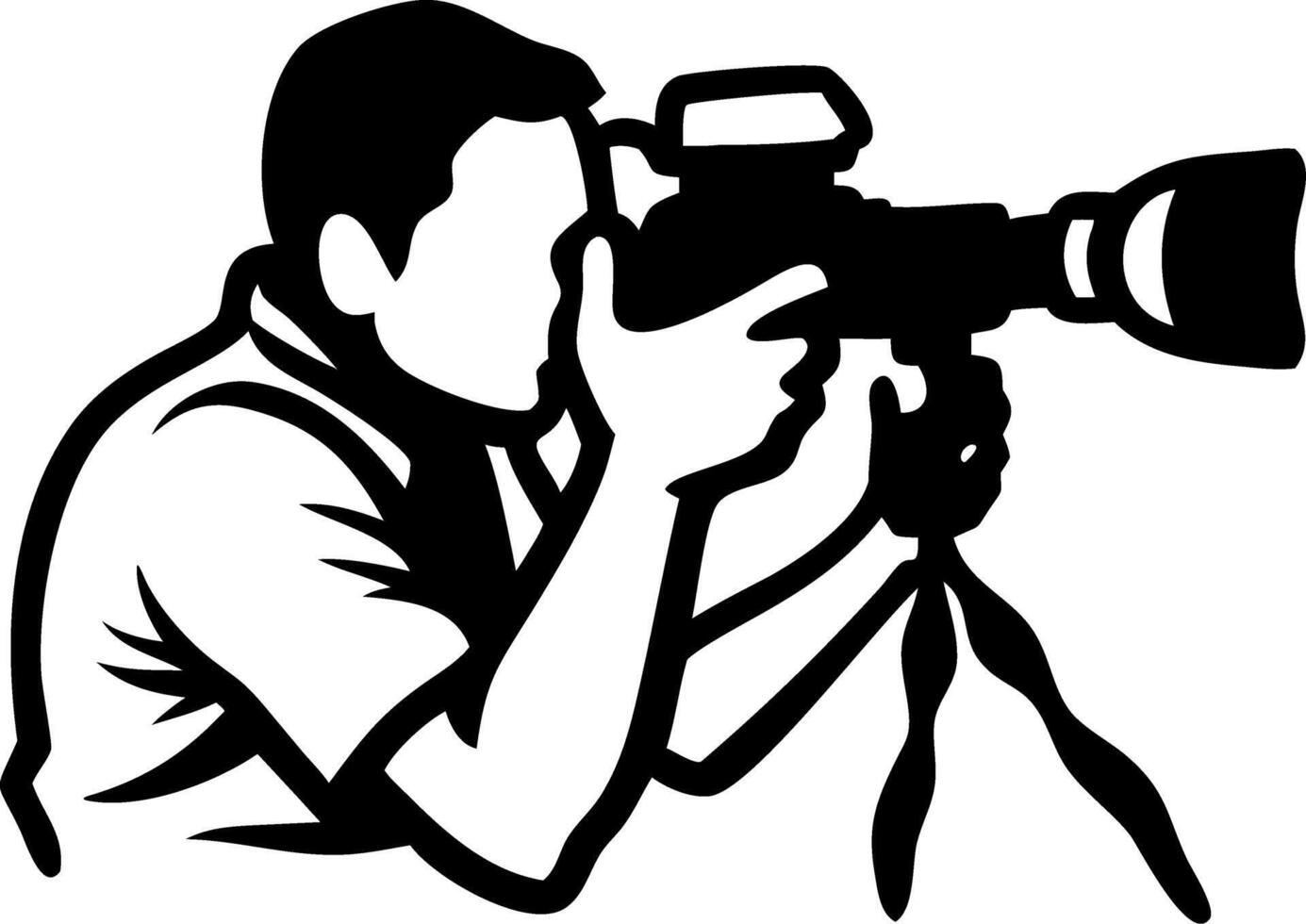 grapher Silhouette Capturing with Professional Camera Illustration vector