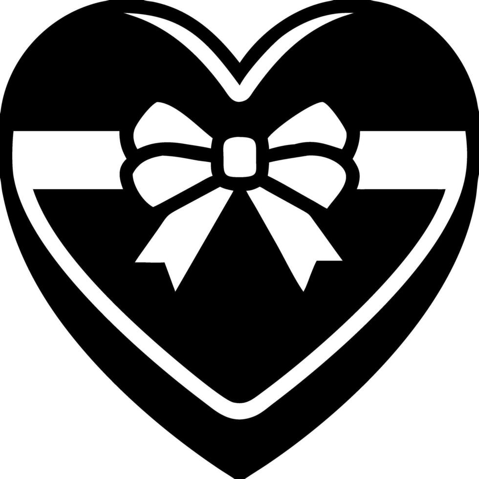 Heart Shape Gift Box with Ribbon Design for Romantic Themes and Crafts vector