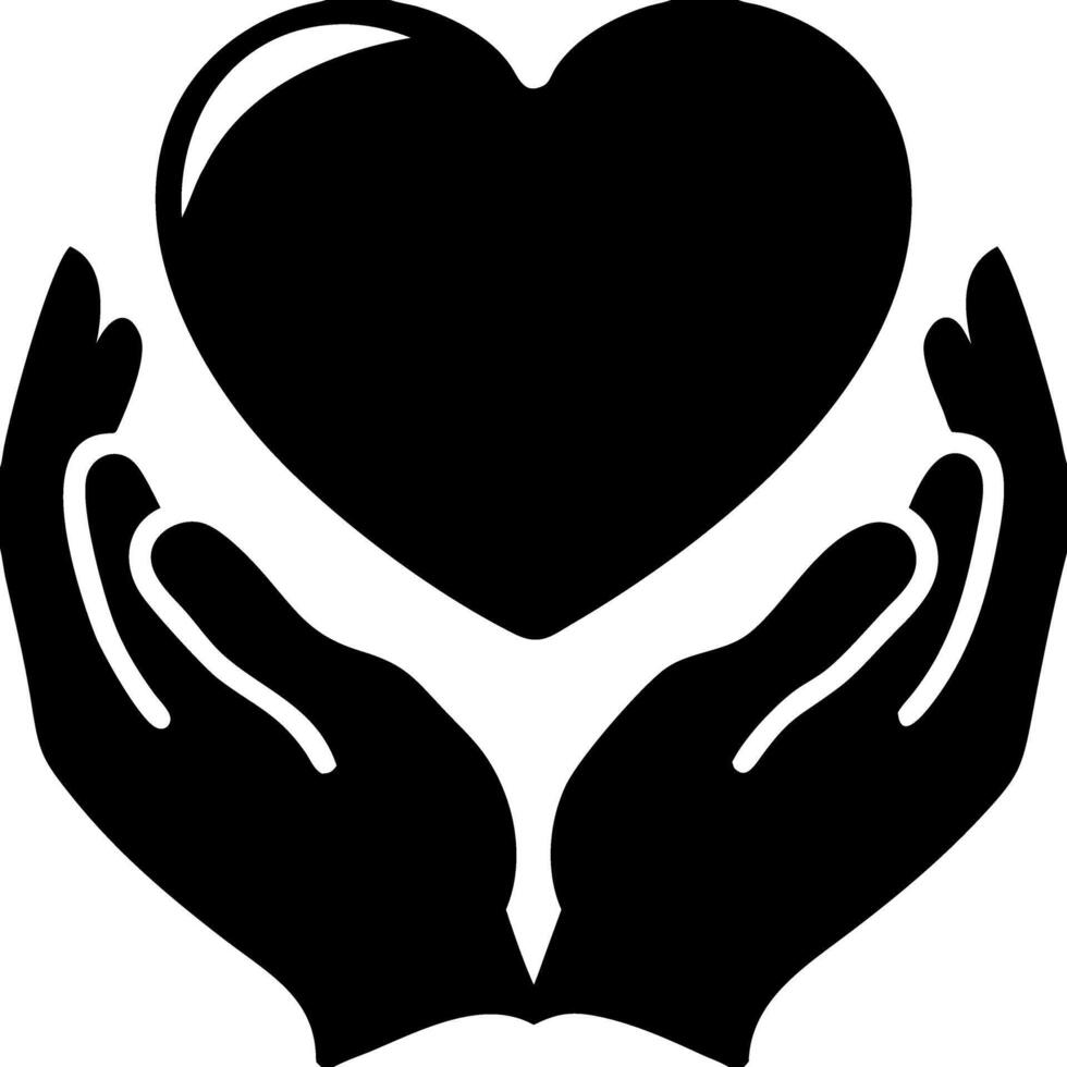 Heart in Hands Symbolizing Care and Compassion for Charity and Wellness vector