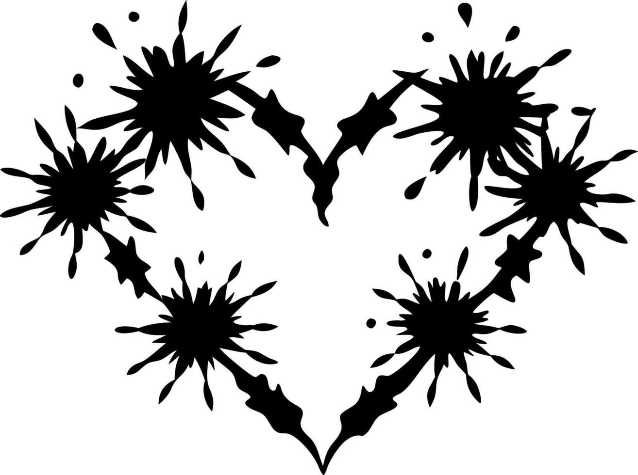 Heart Shape Ink Splatter Graphic for Creative Designs vector