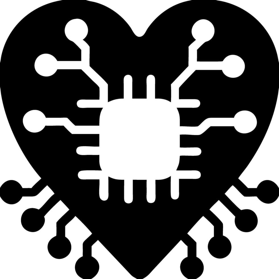 Heart Shaped Circuit Symbolizing Technology and Love Connections vector