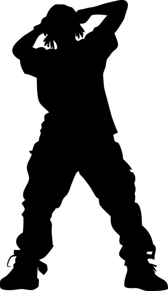 Hip Hop Dance Silhouette for Urban Street Art and Design Projects vector