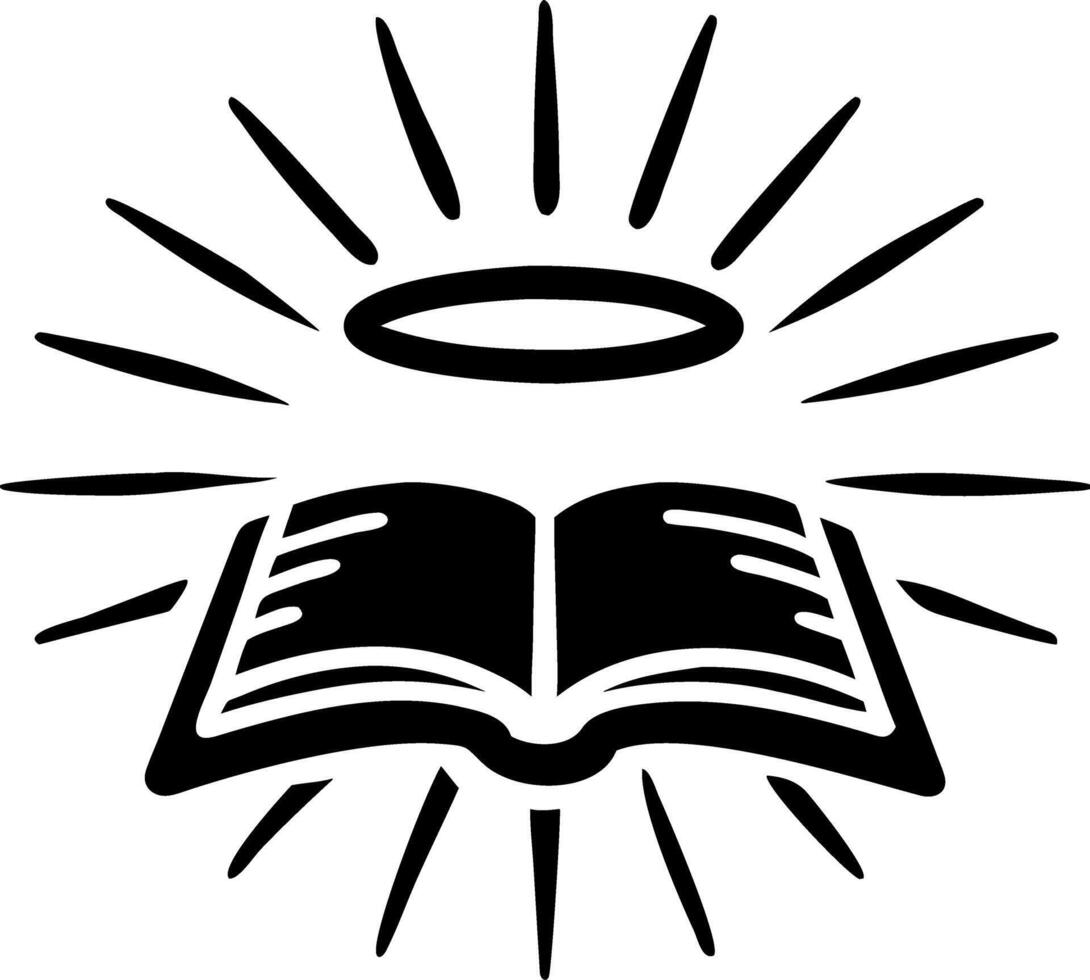 Holy Book with Halo and Radiating Light Illustration for Religious Design Use vector