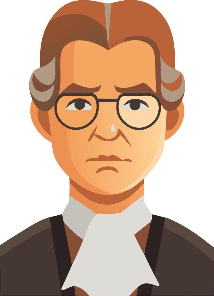 Historical Judge Character Art for Educational Illustrations and Graphic Design vector