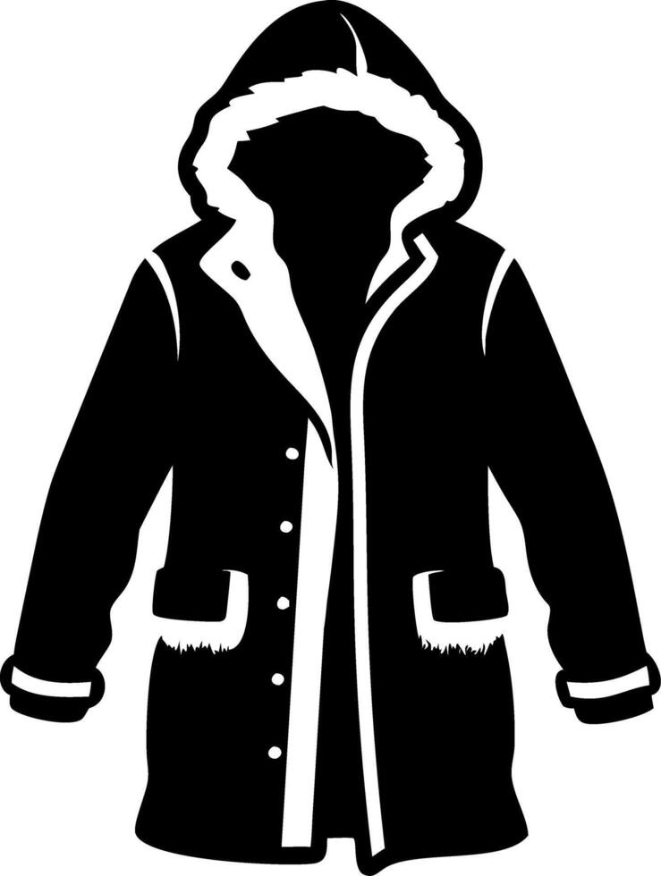 Hooded Winter Coat Silhouette for Fashion and Design Projects vector