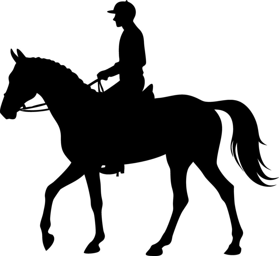 Horse Rider Silhouette Equestrian Illustration for Design and Crafts vector