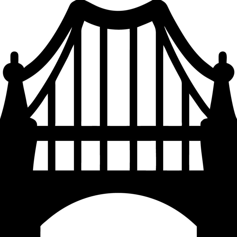 ic Suspension Bridge Silhouette for Design and Decoration Projects vector