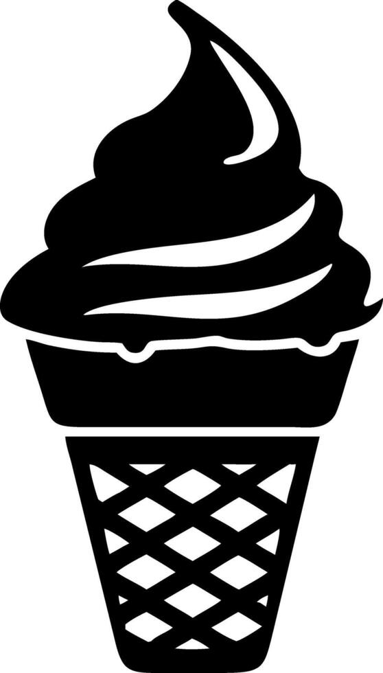 Ice Cream Cone Silhouette Perfect for Food Logos and Menu Designs vector