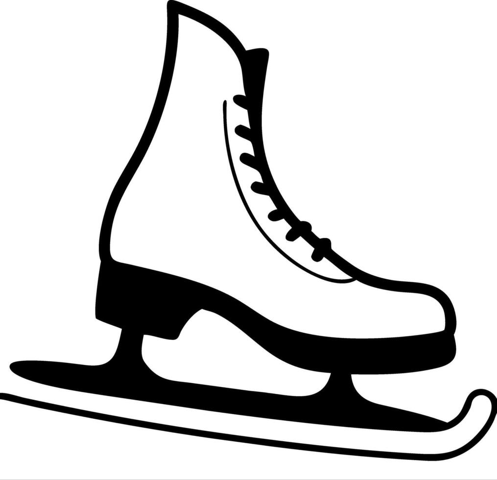 Ice Skate Silhouette for Winter Sports and Recreation Designs vector