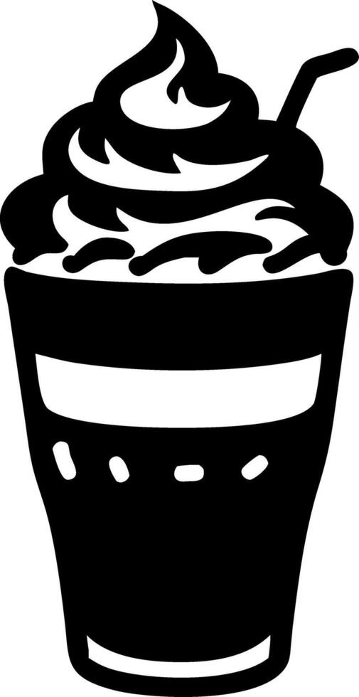 Iced Coffee Silhouette With Cream and Straw Perfect for Cafes and Menus vector
