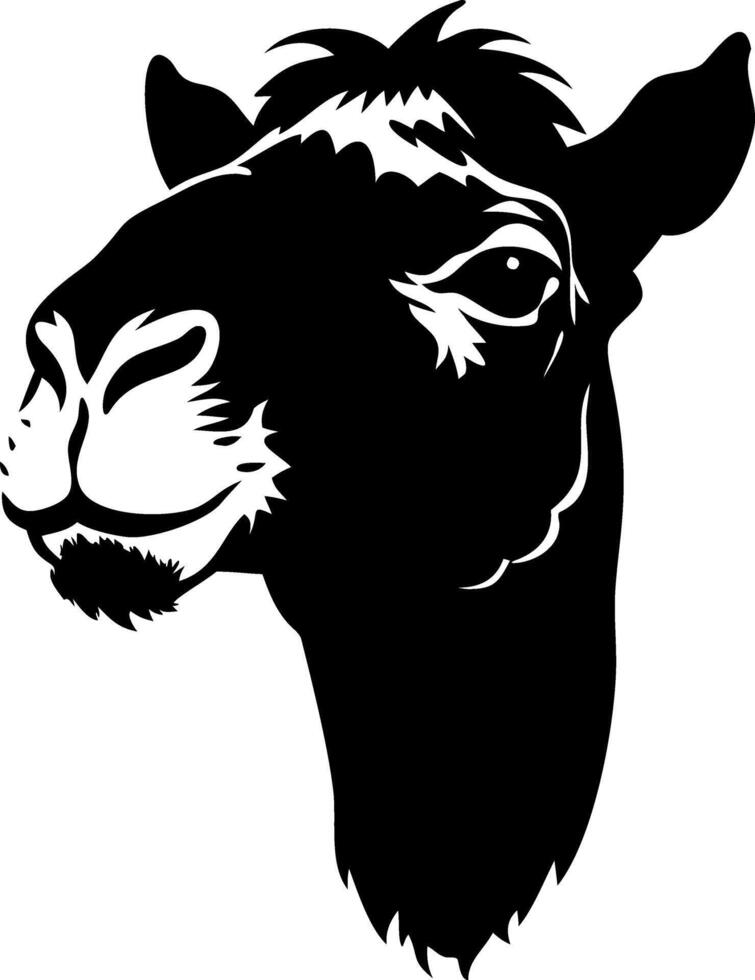 Illustration Camel Head Silhouette Art for Tattoos and Graphic Design vector