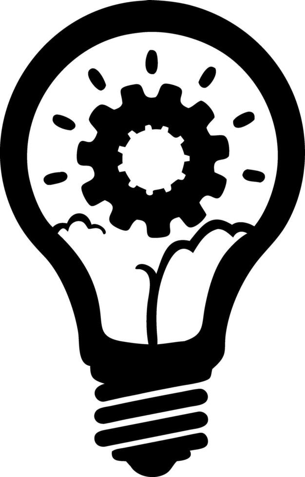 Innovative Lightbulb with Gear for Creative Design and Inspiration Ideas vector