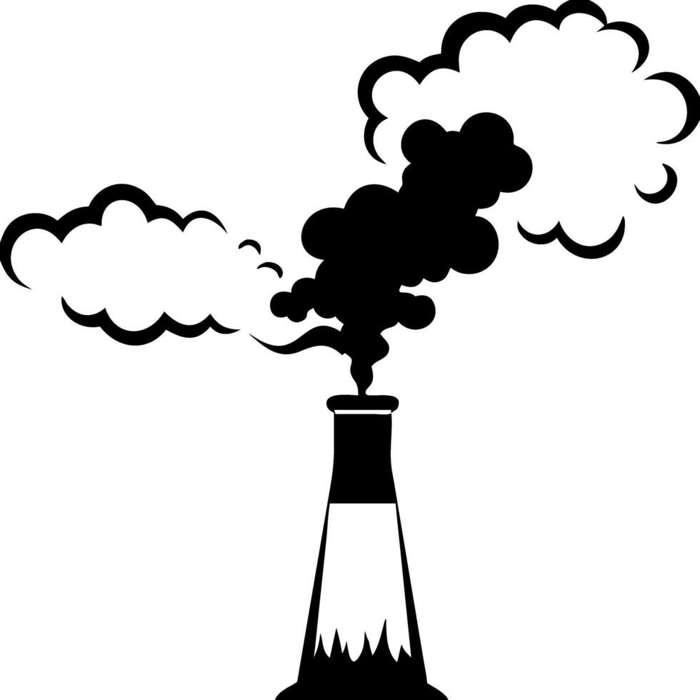 Industrial Factory Smoke Emissions Illustration Environmental Impact Symbol vector