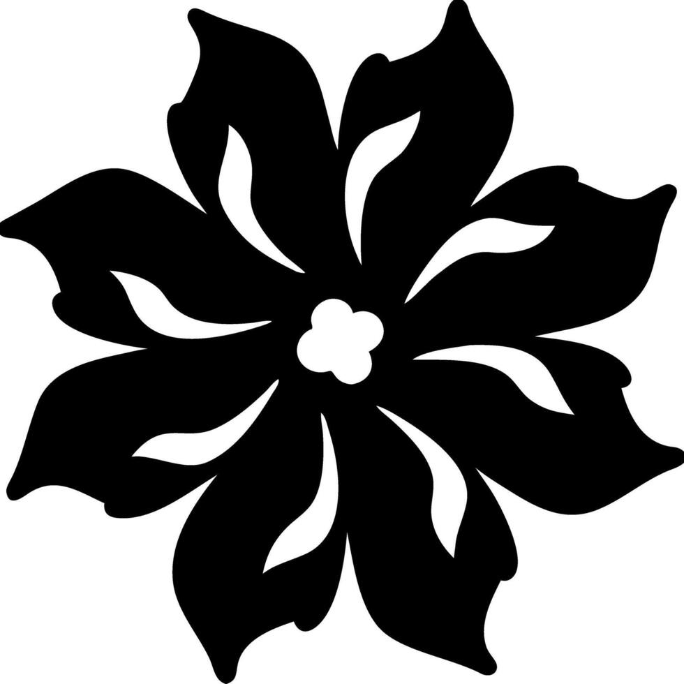 Intricate Black Floral Silhouette for Tattoo Design and Graphic Art vector