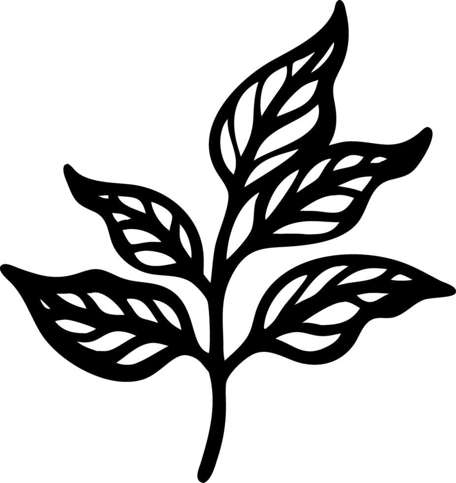 Intricate Black Leaf Silhouette Art for Decor and Design vector