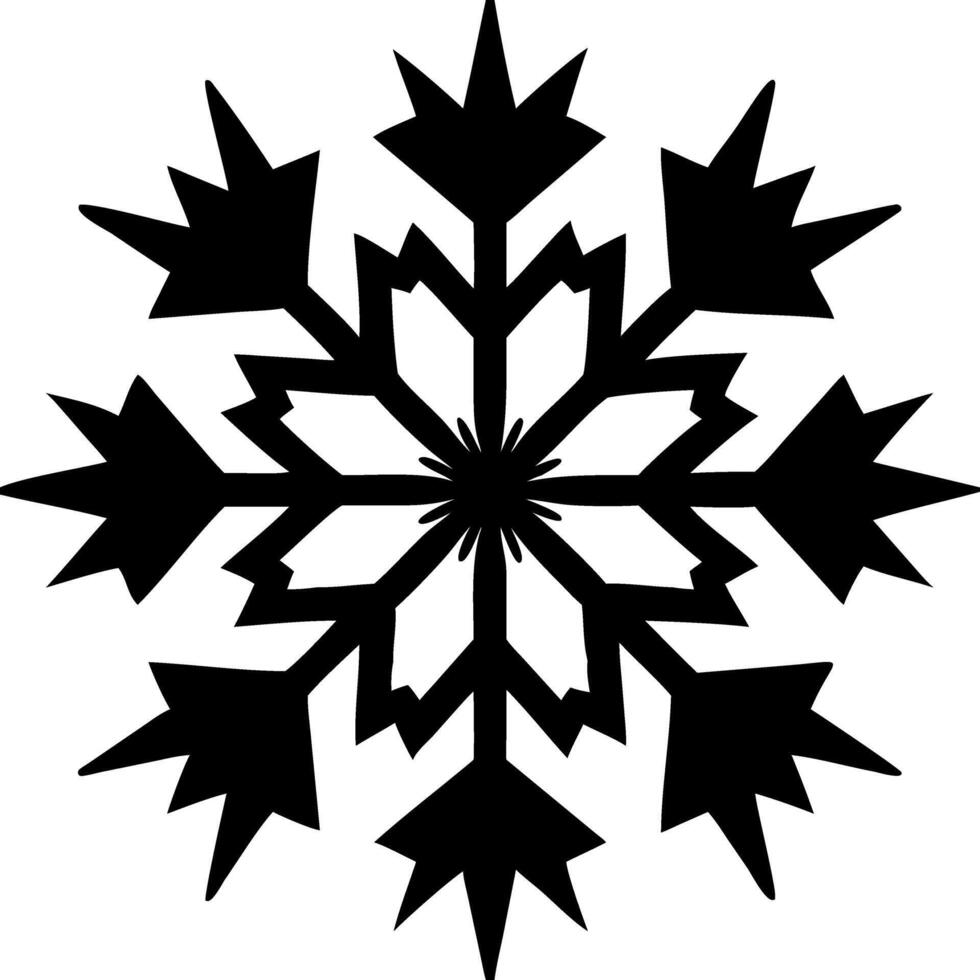 Intricate Black Snowflake Illustration for Art and Design Projects vector