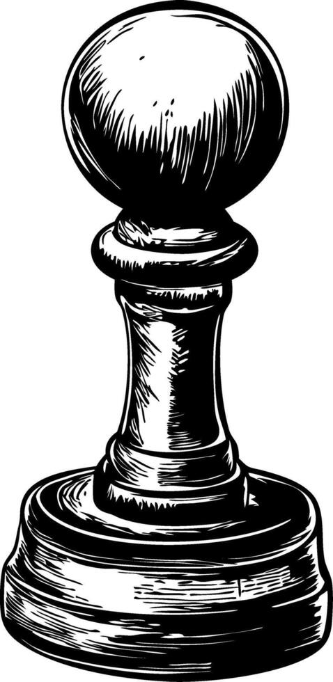 Intricate Chess Pawn Illustration for Strategy and Game Design vector