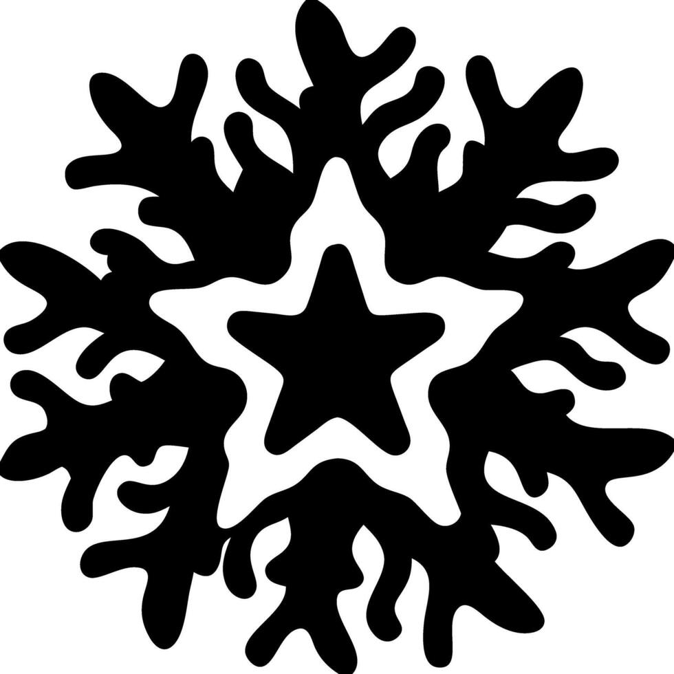 Intricate Star Shaped Floral Snowflake for Design and Decoration vector