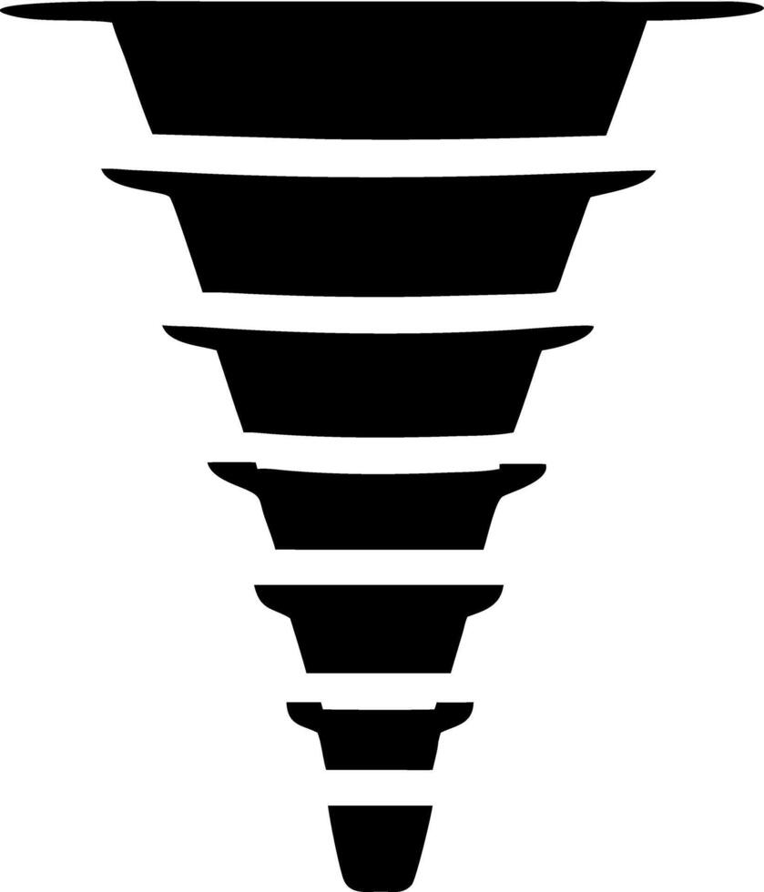 Inverted Pyramid Funnel Design Symbol for Marketing and Business Diagrams vector