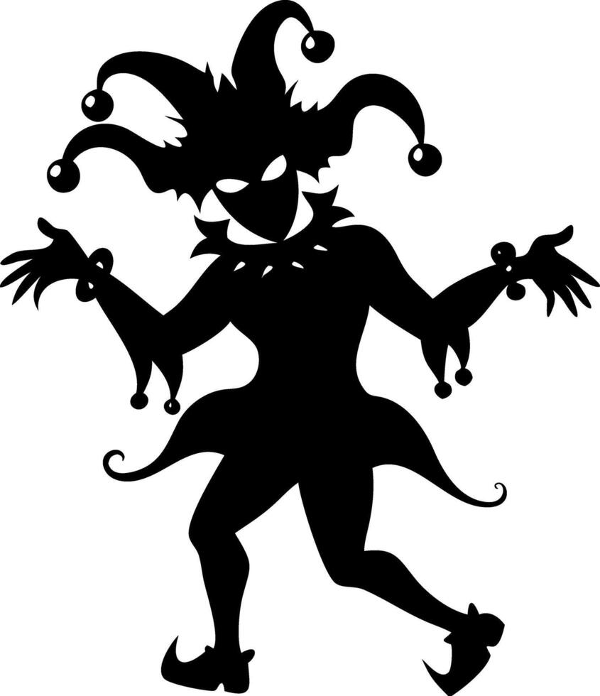 Jester Silhouette Art for Carnival Festive Designs vector