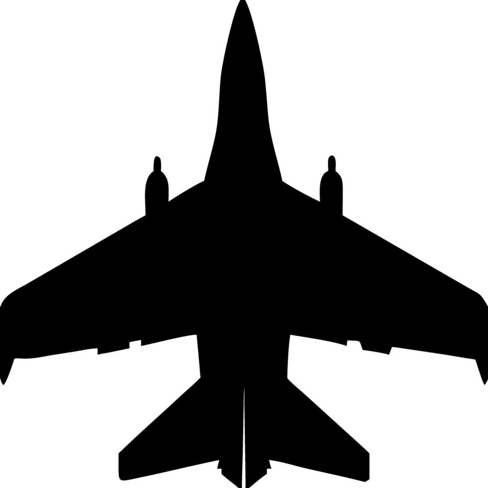 Jet Fighter Silhouette Illustration for Military and Aviation Designs vector