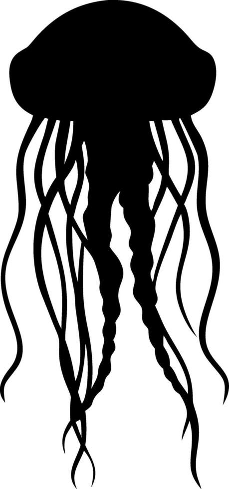 Jellyfish Silhouette Illustration for Art and Design Projects vector