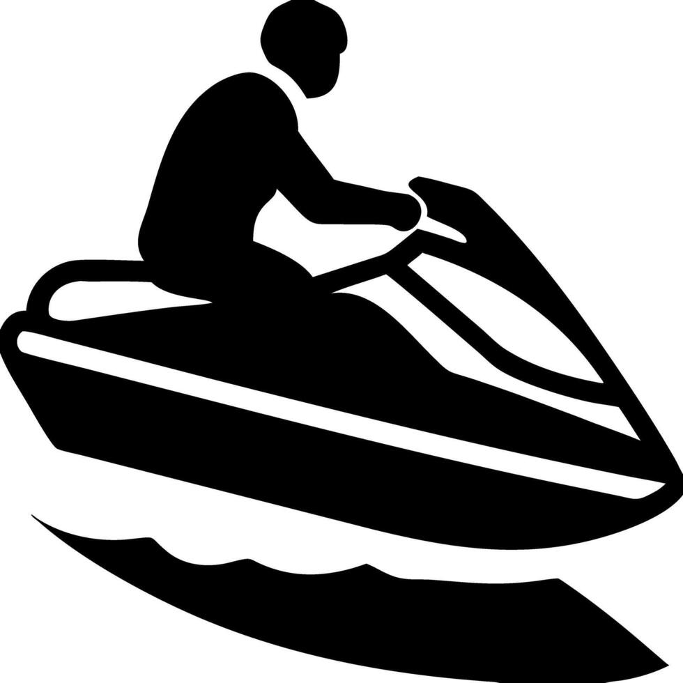 Jet Ski Rider Silhouette for Adventure Sport and Watersports Graphics vector