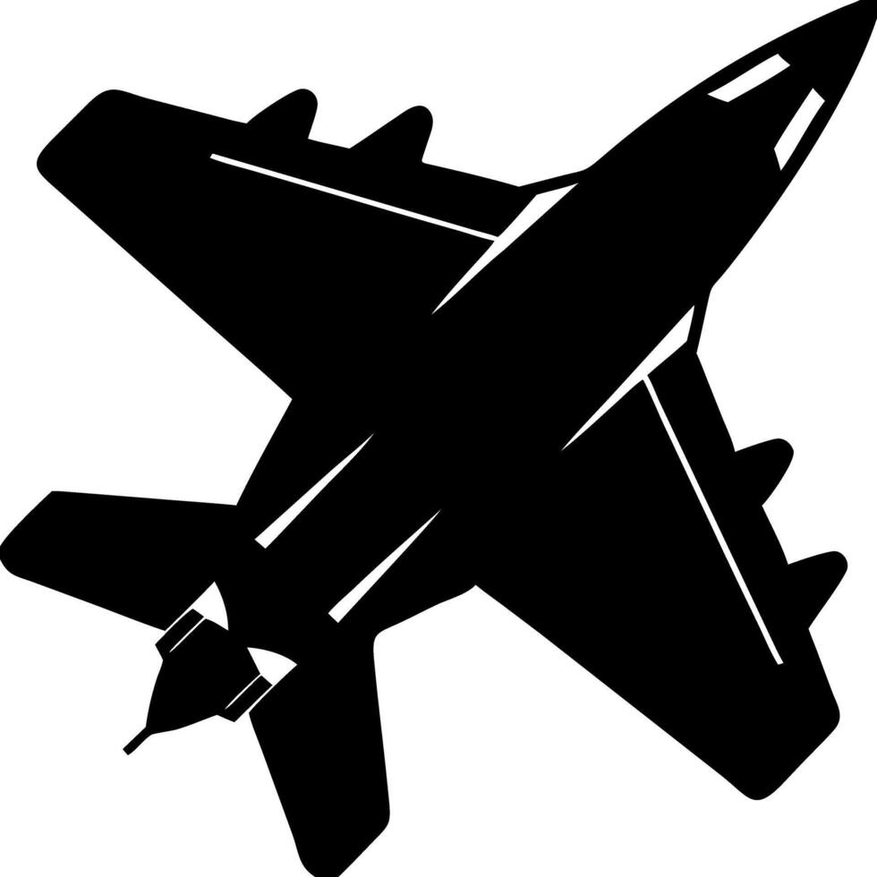 Jet Fighter Silhouette Art for Aviation Designs and Graphics vector