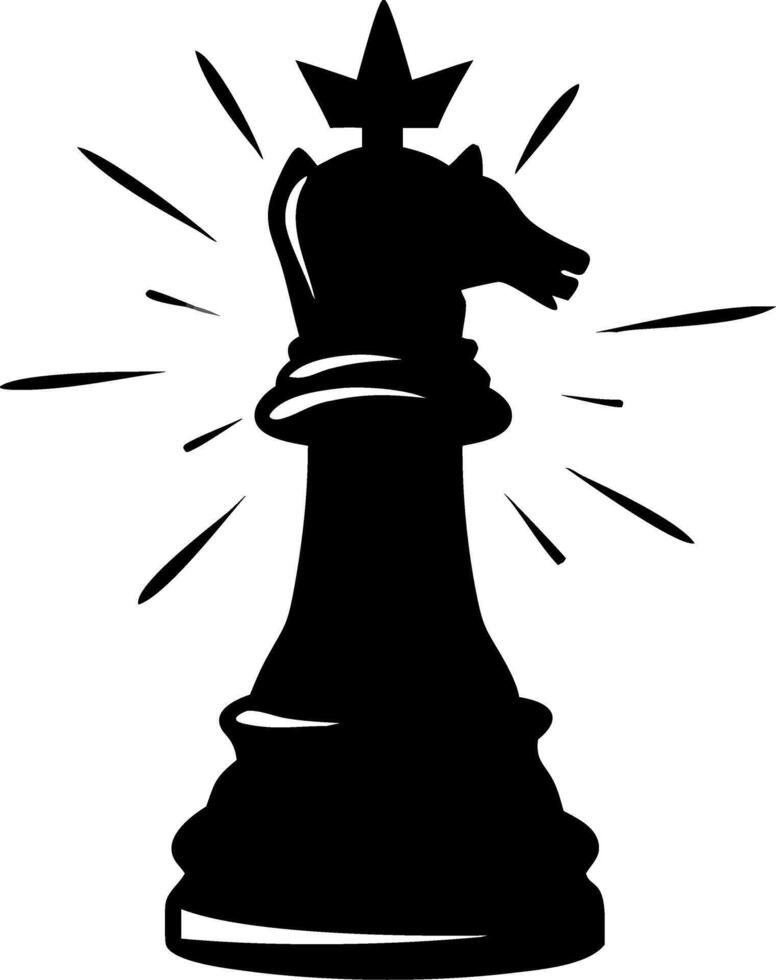 Knight Chess Piece Silhouette Art for Creative Design Projects vector