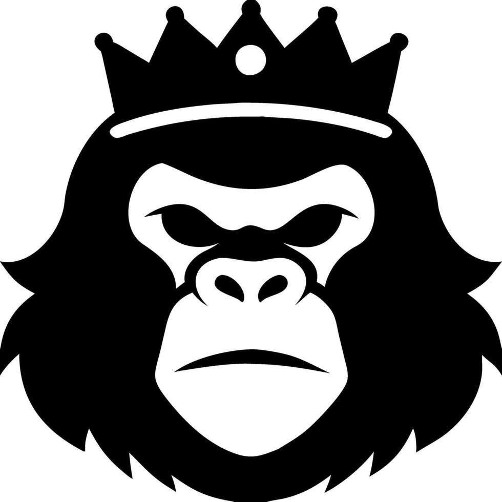 King Gorilla Crown Silhouette Art for Logos and Tattoos vector