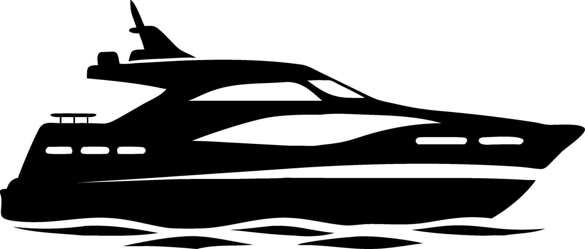 Luxury Yacht Silhouette Illustration for Nautical Design vector