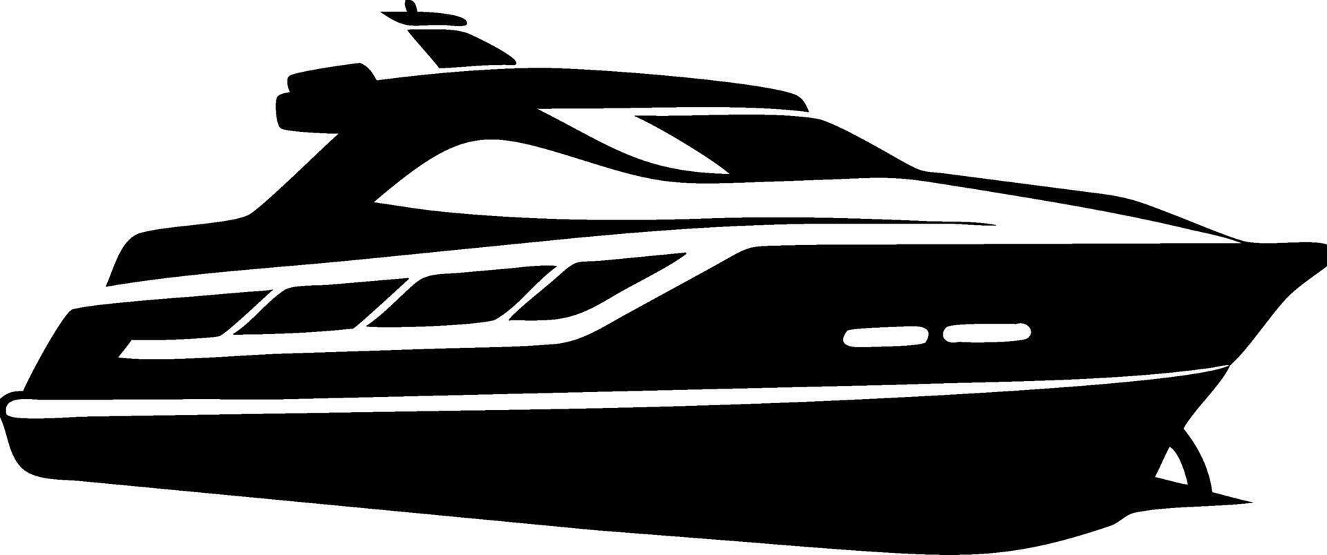 Luxury Yacht Silhouette for Nautical Designs and Marine Themed Projects vector