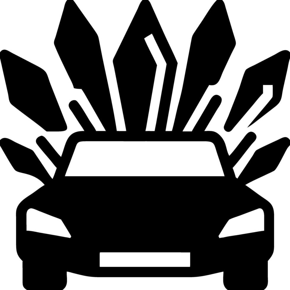 Luxury Sports Car Silhouette with Geometric Wings Art for Design and Decoration vector