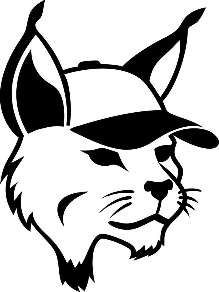 Lynx Wearing Baseball Cap Art for Tattoo or Logo Design vector