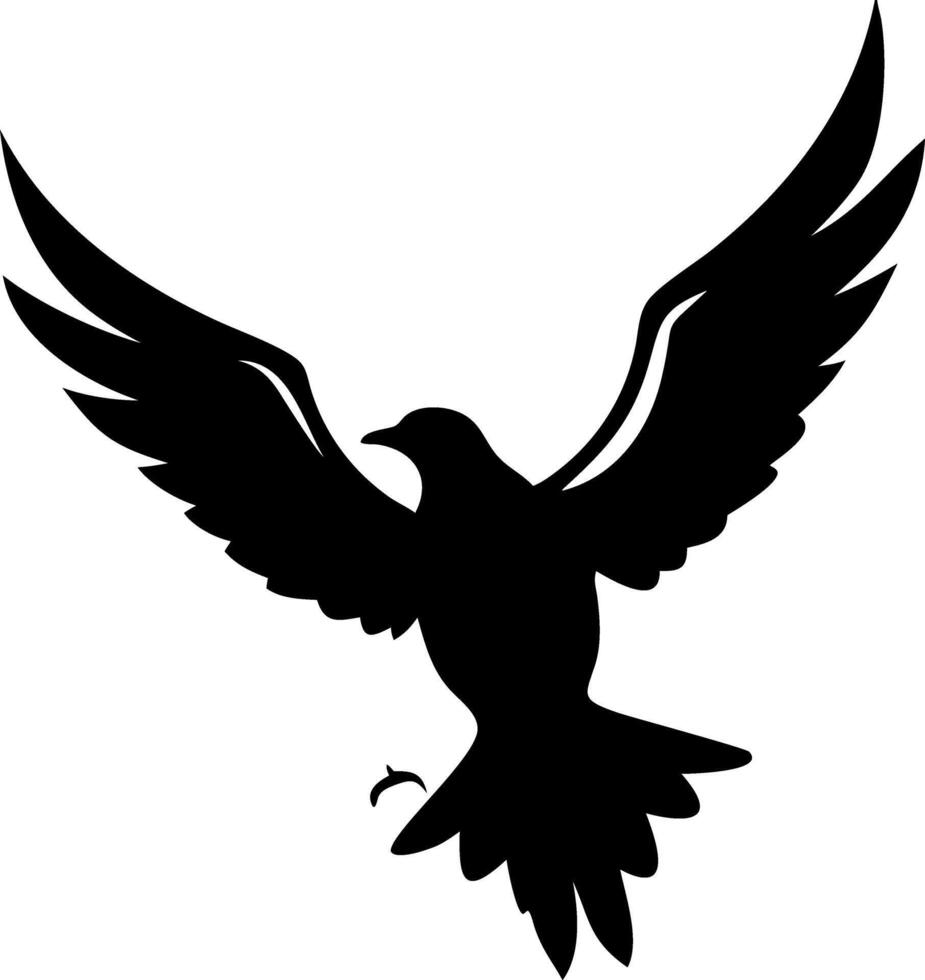 Majestic Bird Silhouette Elegant Design for Tattoos or Wall Art vector