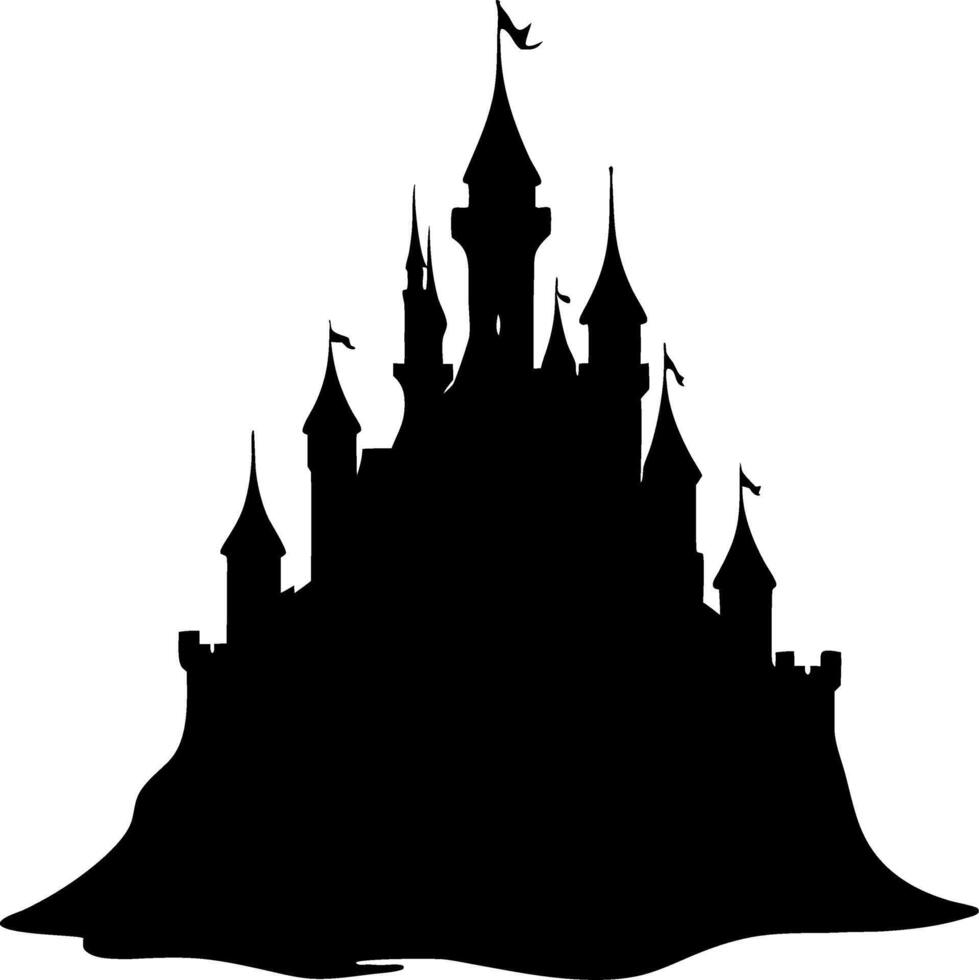 Majestic Castle Silhouette Illustration for Fantasy Themes vector