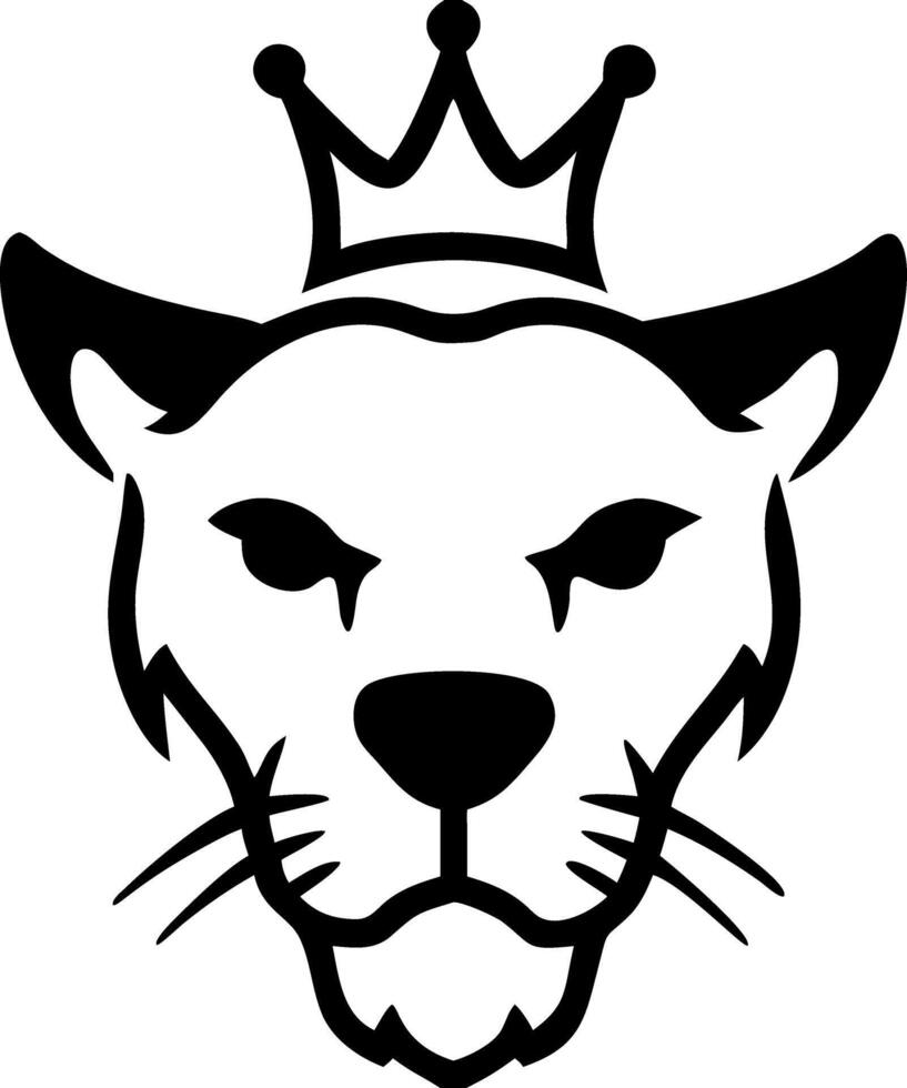 Majestic Crowned Panther Head Art Symbol of Power and Royalty for Design and Tattoos vector