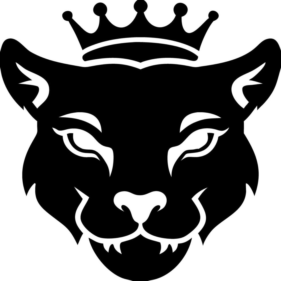 Majestic Crowned Panther Art for Tattoos and Design vector