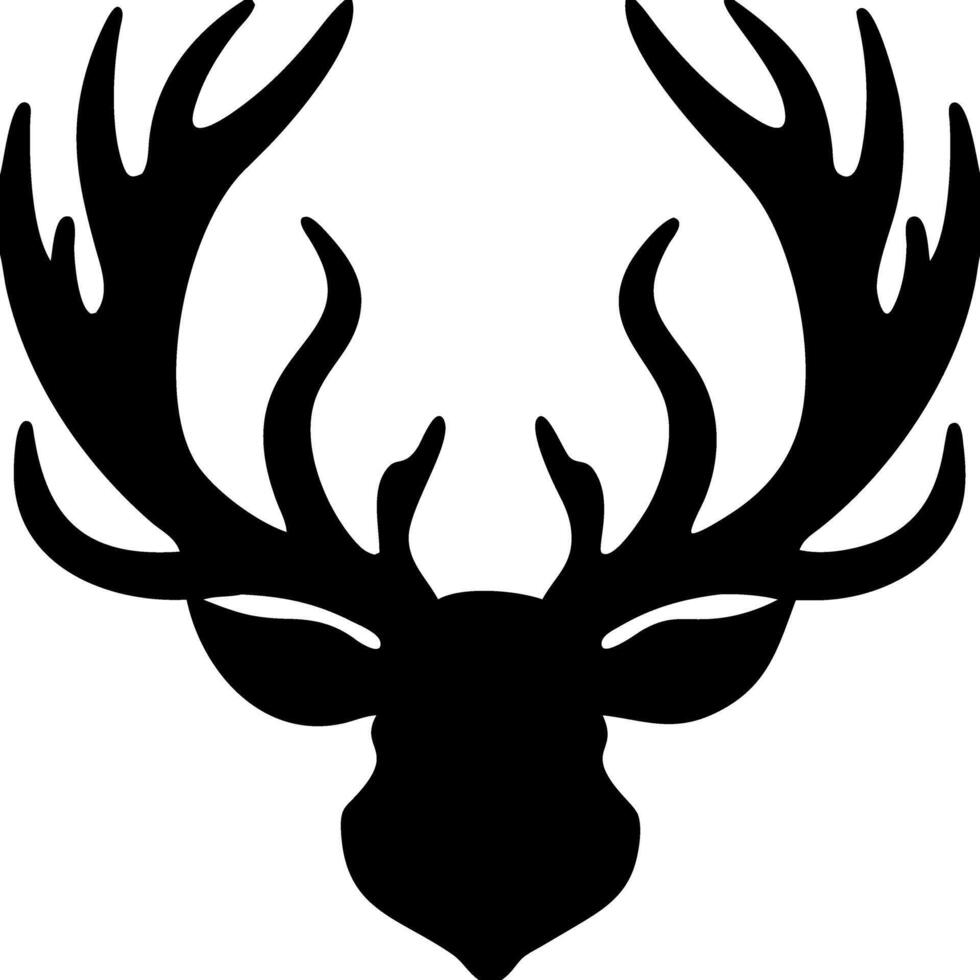 Majestic Deer Antlers Silhouette Design for Wildlife Projects vector
