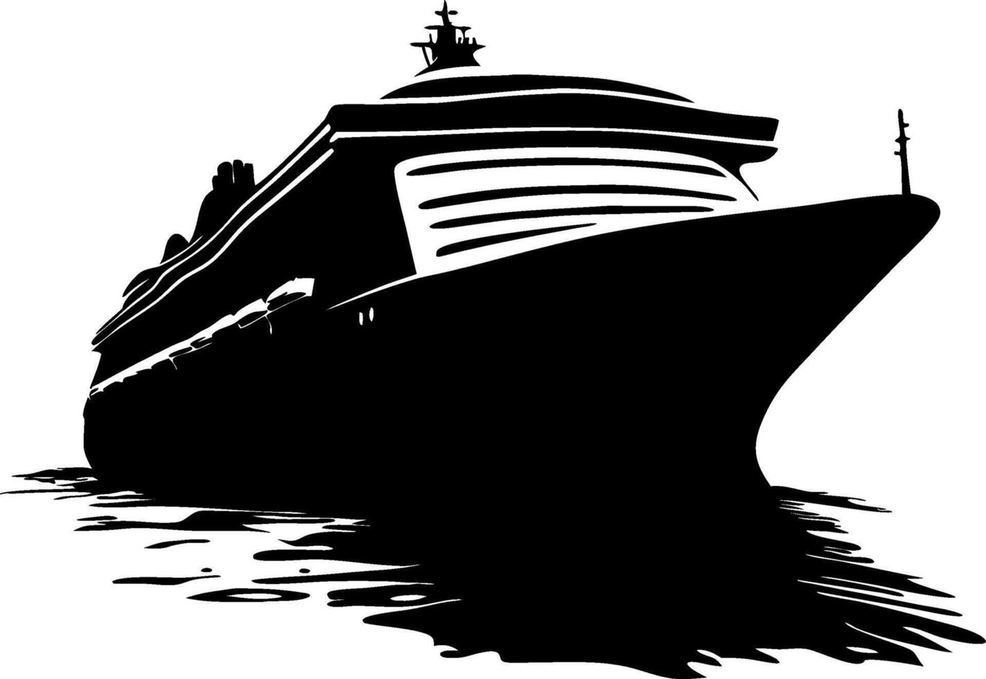 Majestic Cruise Ship Silhouette on Calm Sea for Nautical Designs vector
